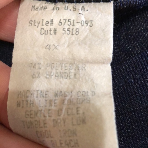 Dark blue poly spandex shirt sleeve top size 4x - Picture 3 of 10